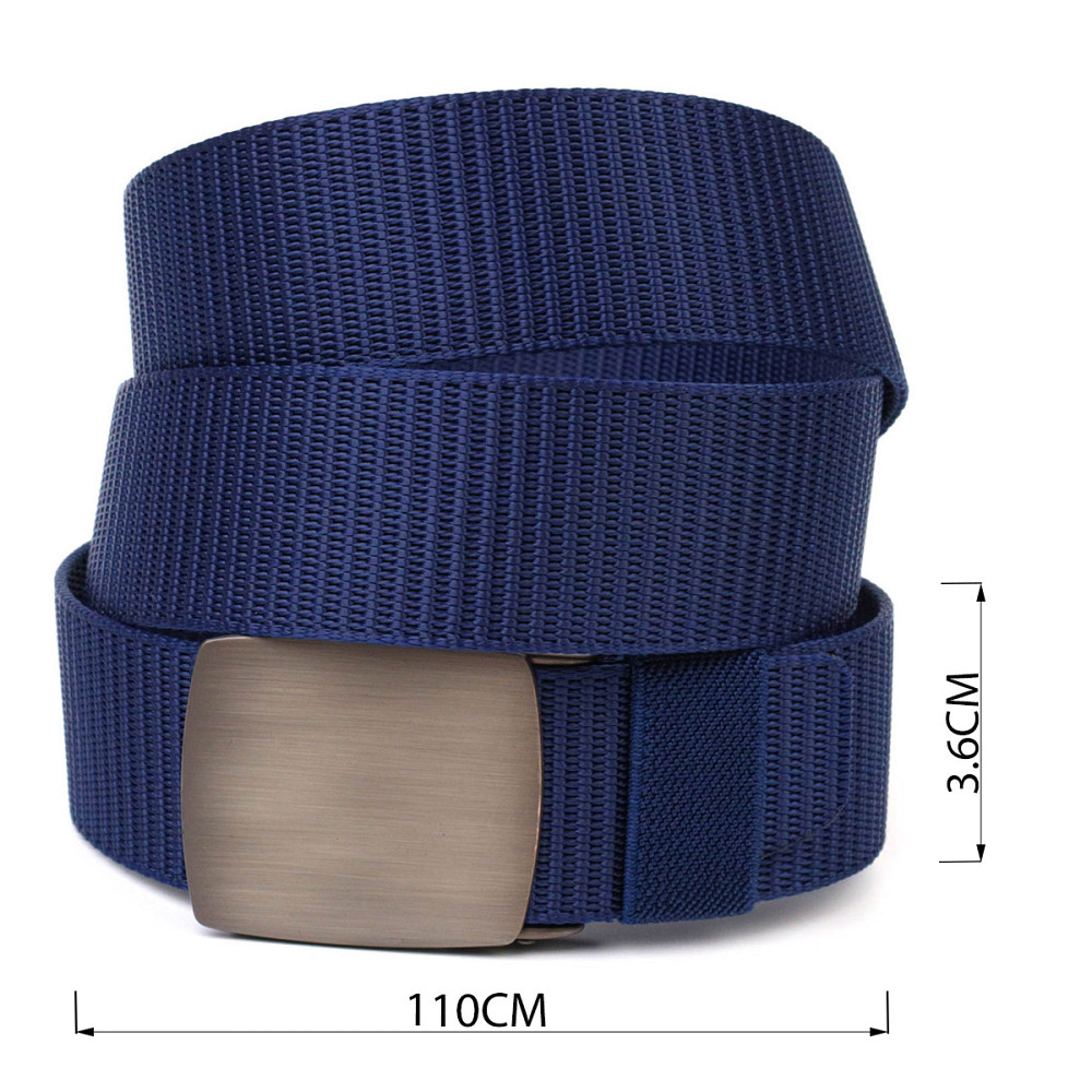 Надежный мужской ремень с металлической пряжкой из текстиля 20596 Vintage Синий Киев - изображение 3