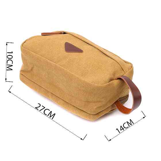 Барсетка для чоловіків на два відділення з якісного текстилю Vintage 22232 Пісочний Київ