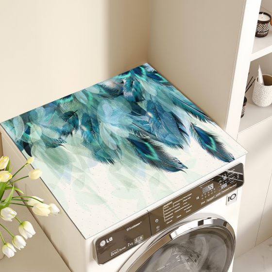 Килимок на пральну машину захисний для побутової техніки, абсорбуючий, гумовий, пилозахисний 60х60 см «Пір'я» Кам'янець-Подільський