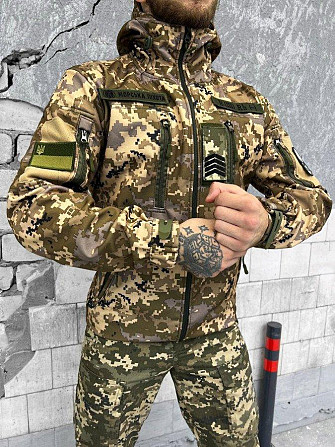 Тактическая куртка SoftShell софтшел пиксель легкая XXL Киев - изображение 8