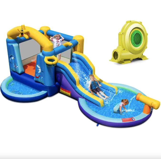 Надувна водна гірка Costway Planet з двома басейнами та насосом Київ - фото 5