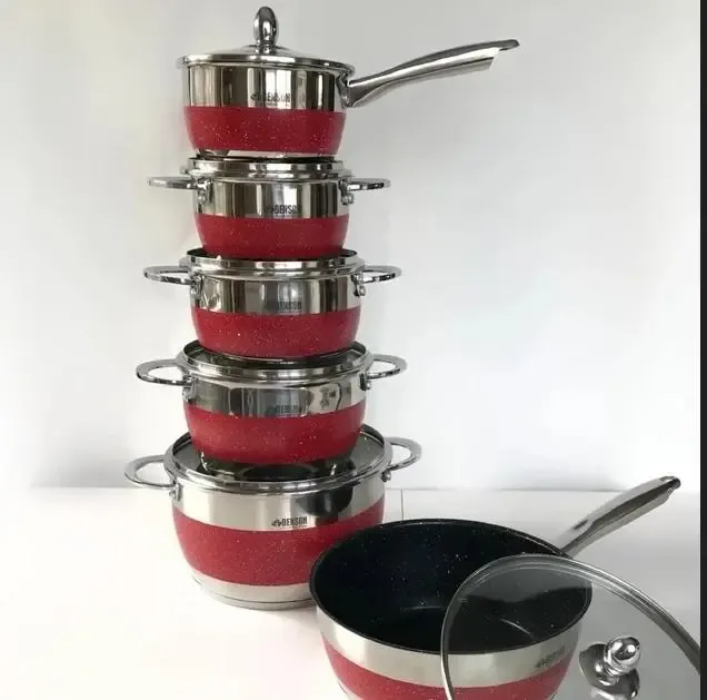 Набор посуды Benson из нержавеющей стали 12 предметов (BN-294) Коломия - фото 1