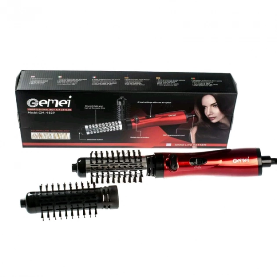 Вращающаяся фен-щетка для волос Gemei Gm-4829 Винница