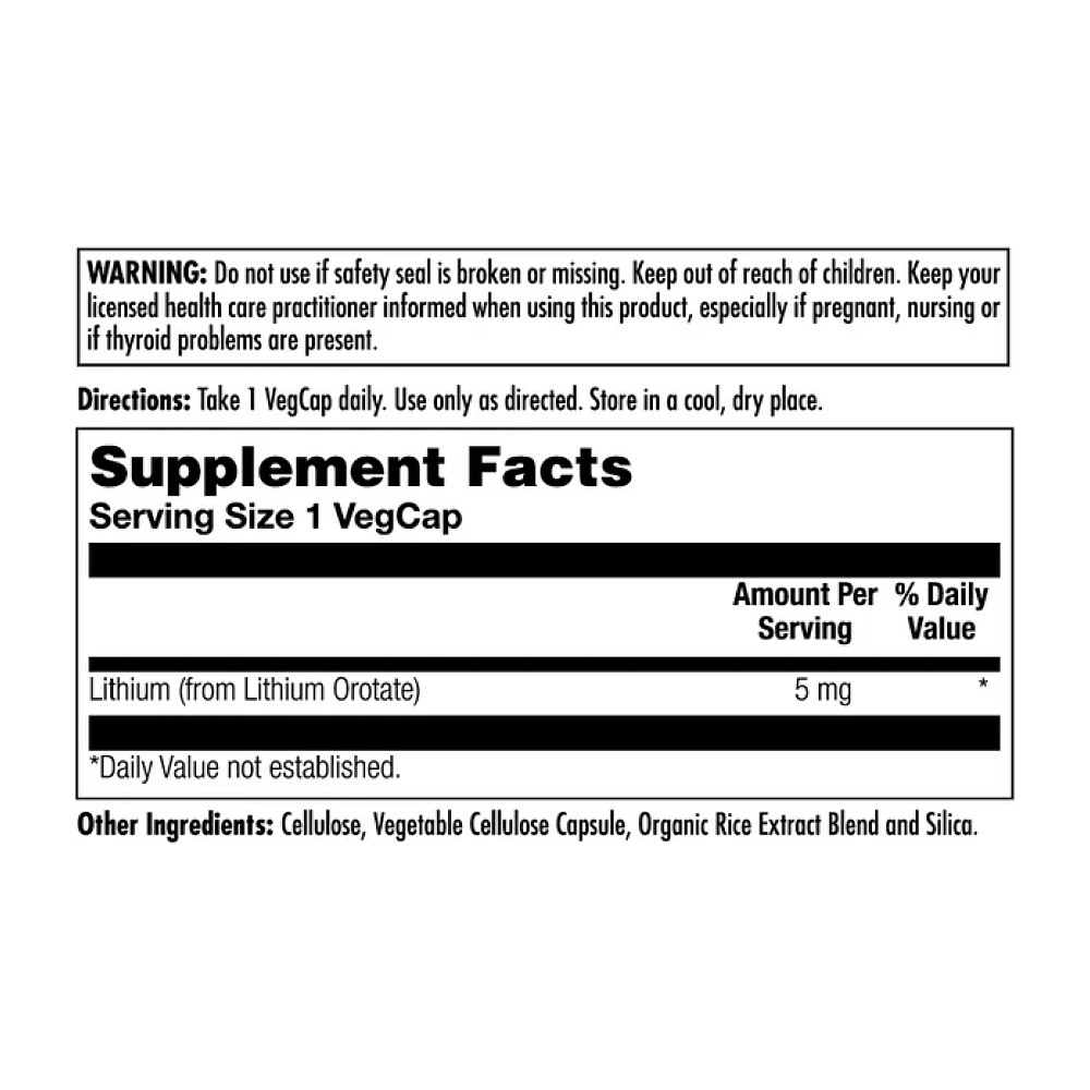 Lithium Orotate 5mg - 60 vcaps Луцк - изображение 2