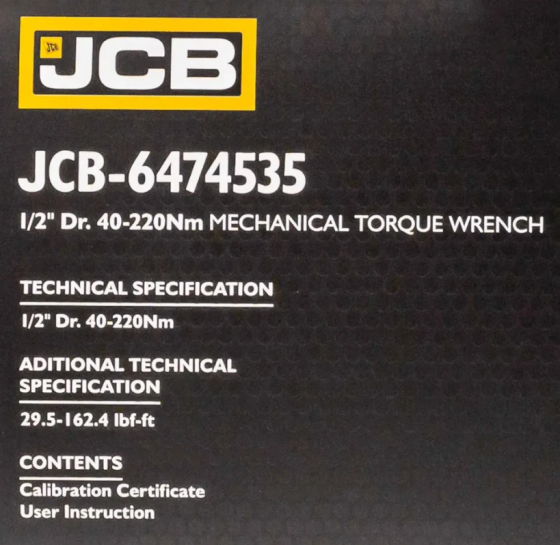 Динамометричний ключ 1/2" (40-220 Нм) JCB Tools JCB-6474535 Одеса