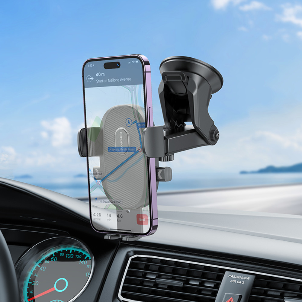 Автотримач для телефона BOROFONE BH93 Grand one-button car holder(center console) Black Киев - изображение 9