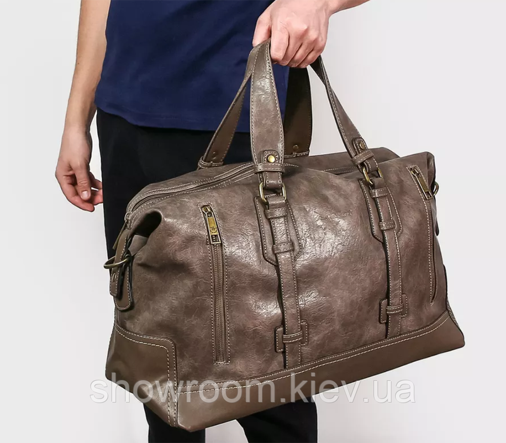 Мужская большая сумка саквояж David Jones (7920) тауп Киев - изображение 4
