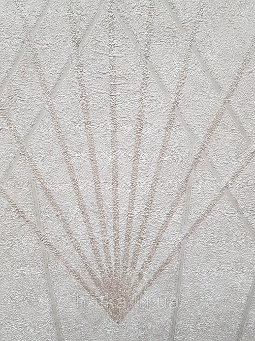 Шпалери вінілові на флізеліні Sintra Simmetria геометрія фігури смуги світло-коричневі срібло 524435 Київ - фото 2