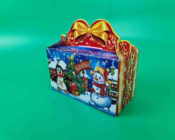 Новогодняя подарочная картонная упаковка для конфет  (800грм) №207 