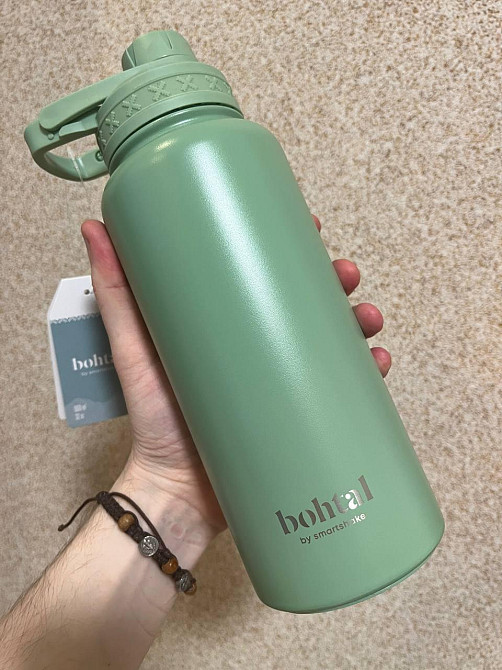 Пляшка для води металева з подвійною вакуумною ізоляцією Bohtal Insulated Sports Bottle 960 ml/32 oz Green Каменское - изображение 9