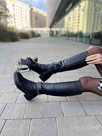 Nivelle Шкіряні чоботи жіночі зимові на низькому ходу чорні на хутрі 5394/2510 р. 36-40 Коломия