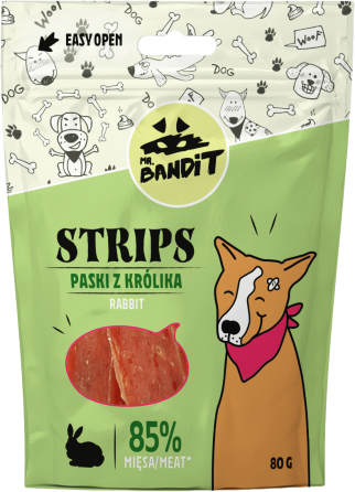 Ласощі для собак Містер Бандіт Mr.Bandit стріпси з кроликом для собак, 80 г Вінниця