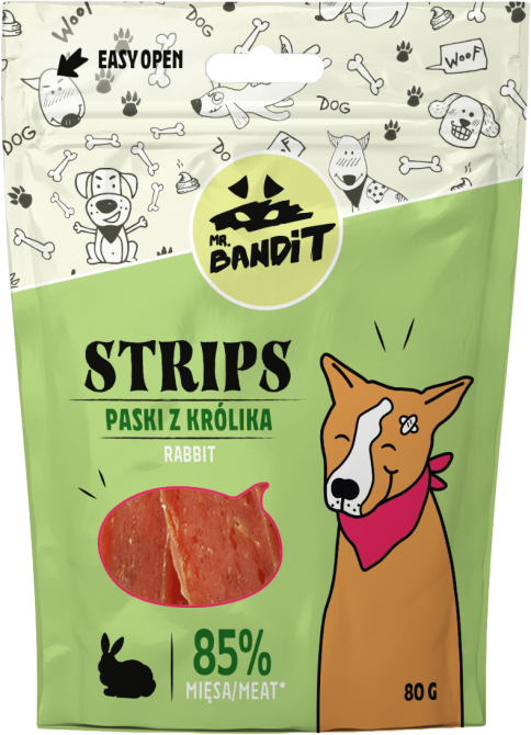 Ласощі для собак Містер Бандіт Mr.Bandit стріпси з кроликом для собак, 80 г Вінниця - фото 1