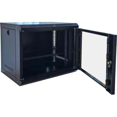 Шафа настінна GEAR 9U 19&apos;&apos; 600x600x450 мм, + полка 19&quot;, black (GWMSN-9U-600-600) Вінниця