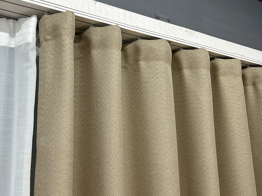 Комплект штор VR-Textil Лен Мешковина 200х270 2шт и Тюль 600х270 292ш-1579т Бежевый с молочным 71-160/7 Киев - изображение 8