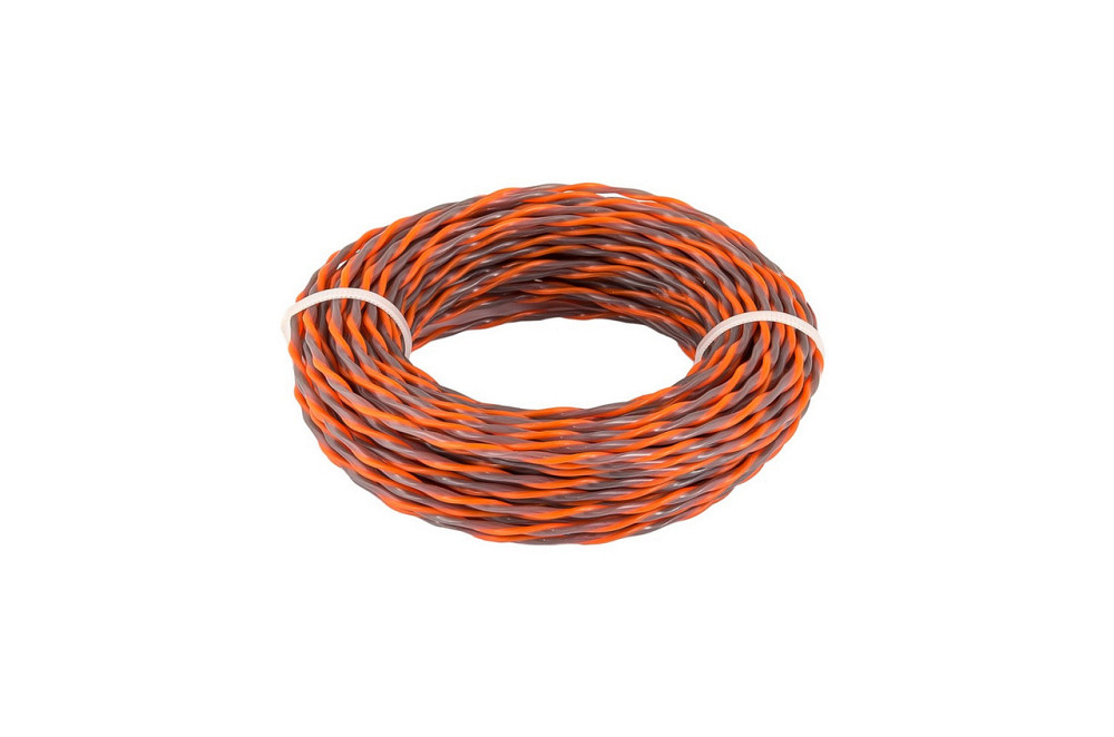 Волосінь для тримера безшумна MASTERTOOL SPIRAL 2.40 мм 15 м двоколірна 19-1624 Рівне - фото 1