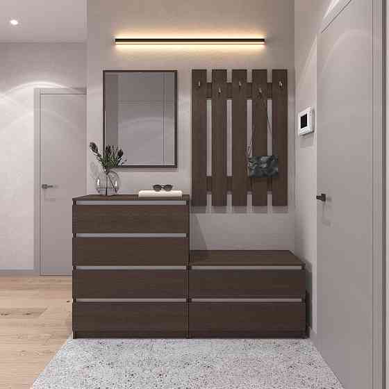 Прихожая VAYS, комплект в прихожую №1 Венге Темный-Белые планки Львов