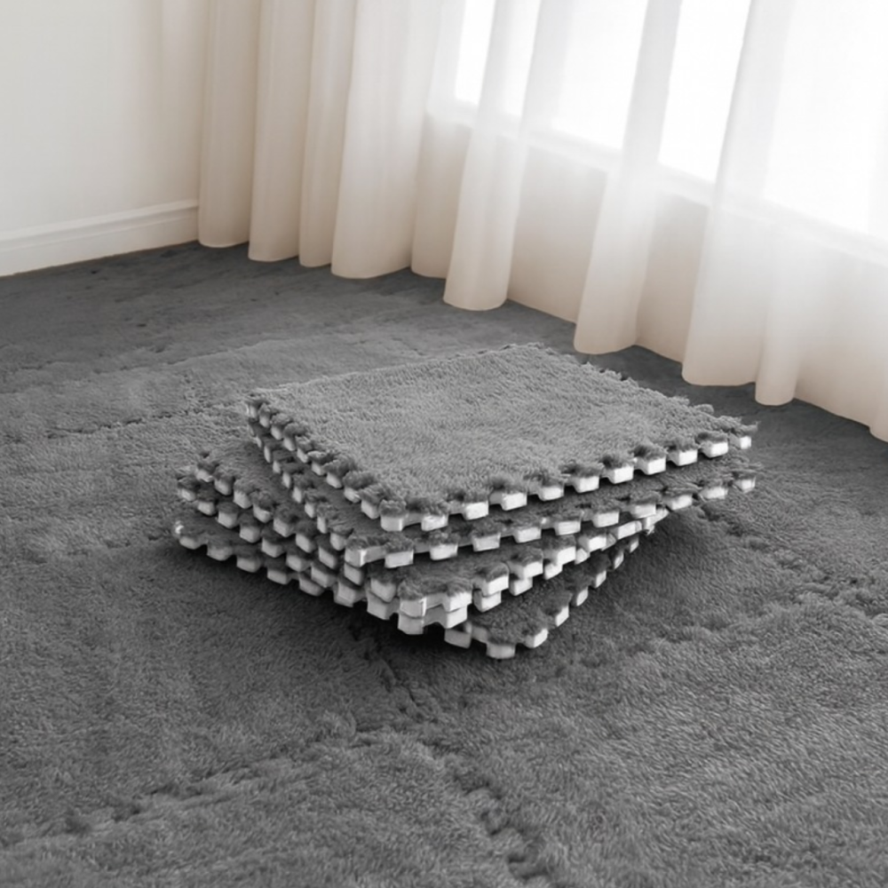 Коврик-пазл с плюшевым покрытием, термоковрик мягкий с ворсом 20 пазлов 50х50 см,толщина 1 см,площадь покрытия 5 м², тёмно-серый Каменец-Подольский - изображение 2