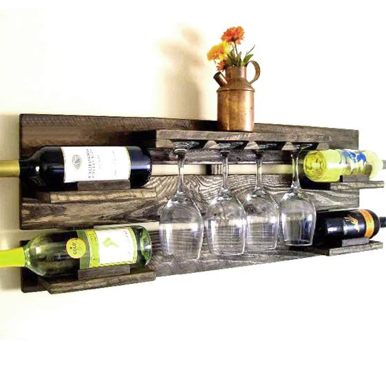 Настінна винна полиця "Камікон" мокко Миколаїв - фото 1