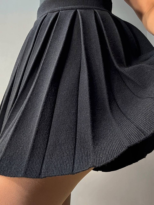 Спідниця жіноча A-N 9956 в’язана тепла у складку на резинці, чорний, one size Київ - фото 13