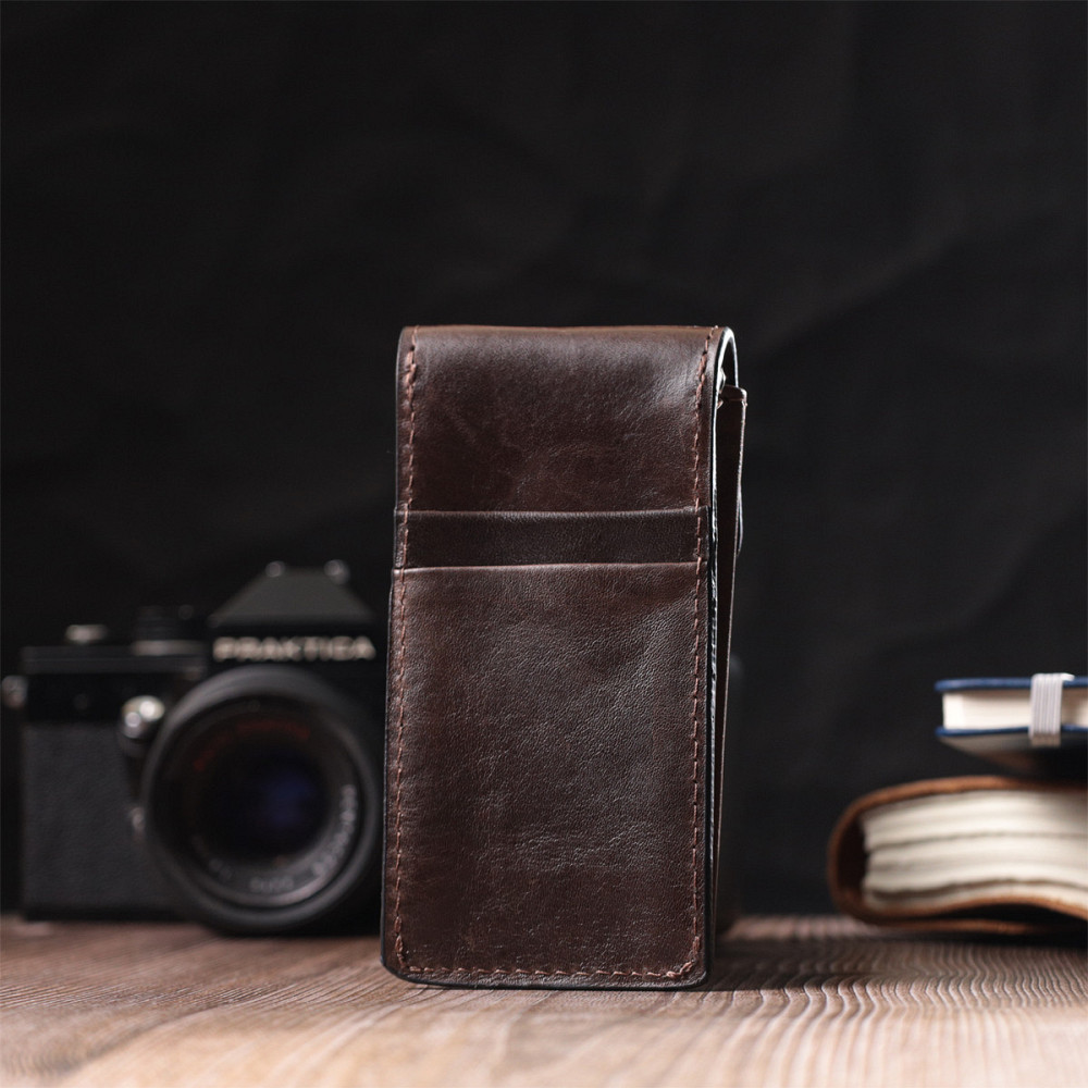 Оригінальна ключниця у вигляді футляра з натуральної шкіри GRANDE PELLE 22570 Коричневий Київ - фото 2