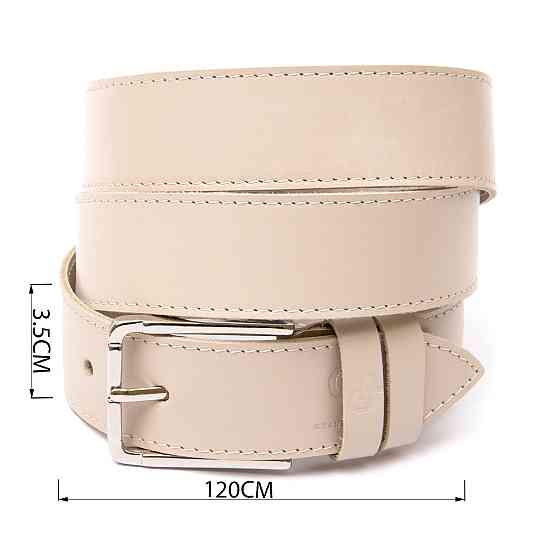 Шкіряний ремінь унісекс GRANDE PELLE 11450 Бежевий Київ