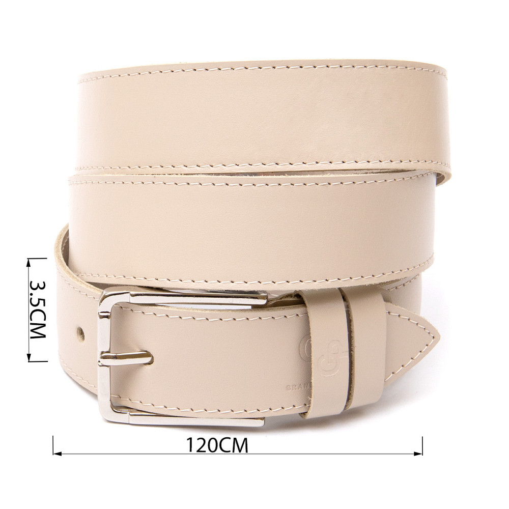 Кожаный ремень унисекс GRANDE PELLE 11450 Бежевый Киев - изображение 3