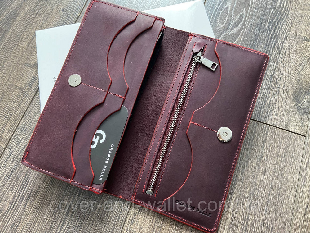 Жіночий гаманець купюрник на магнітах ручної роботи Grande Pelle Сinturino Київ - фото 13