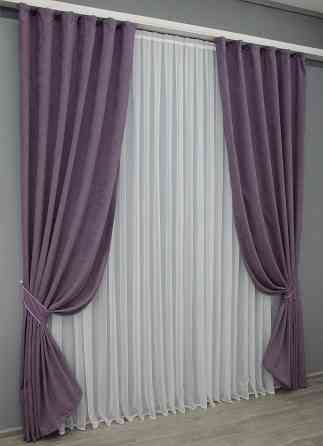 Комплект готовых штор VR-Textil Микровелюр SPARTA № 837ш Лавандовый 150х250 см 2 шт (39-208) Киев