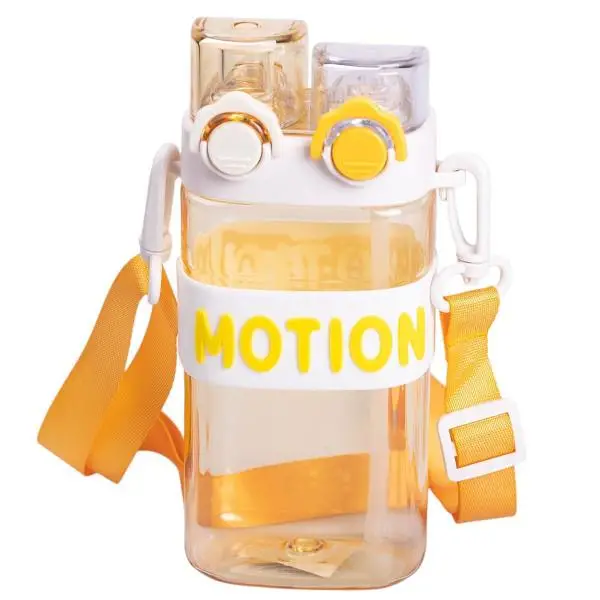 Пляшка для води з трубочкою 550 мл спортивна пластикова пляшка для тренувань Жовта HP-14-49Y Київ - фото 1