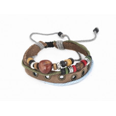 Коричневый браслет с натуральной кожи Киев - изображение 1