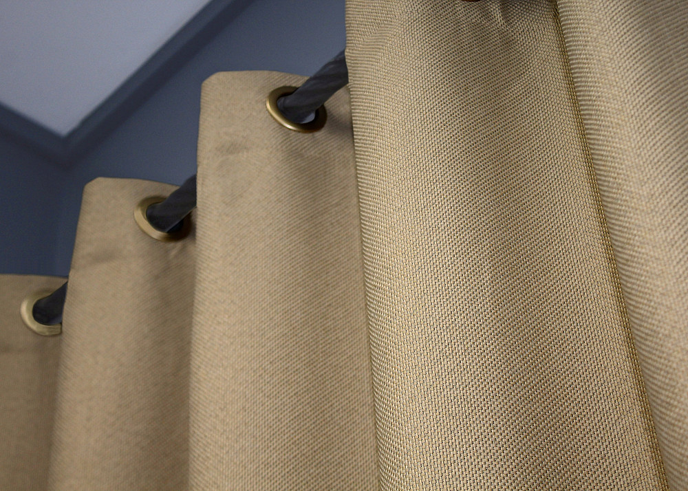 Комплект штор на люверсах VR-Textil Лен-блэкаут Лен Мешковина № 292ш Бежевый 150х250см 2 шт (37-0190) Киев - изображение 8