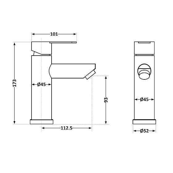 Змішувач для раковини Brinex Pure 001F низький Nickel BRIPUR001FNKL Київ