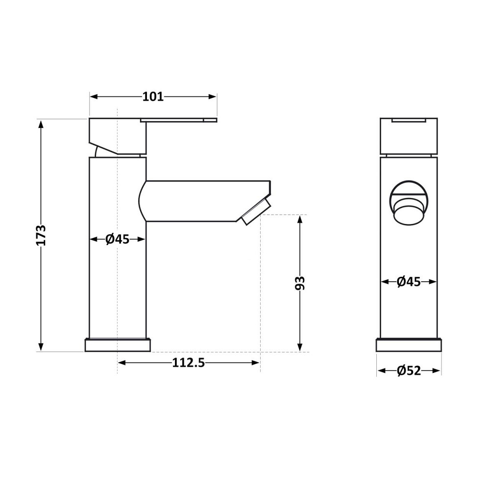 Змішувач для раковини Brinex Pure 001F низький Nickel BRIPUR001FNKL Київ - фото 2