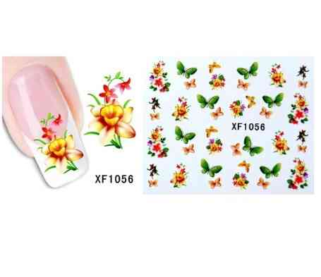 Наклейки для нігтів "Квіточки з метеликами" XF1056 Київ