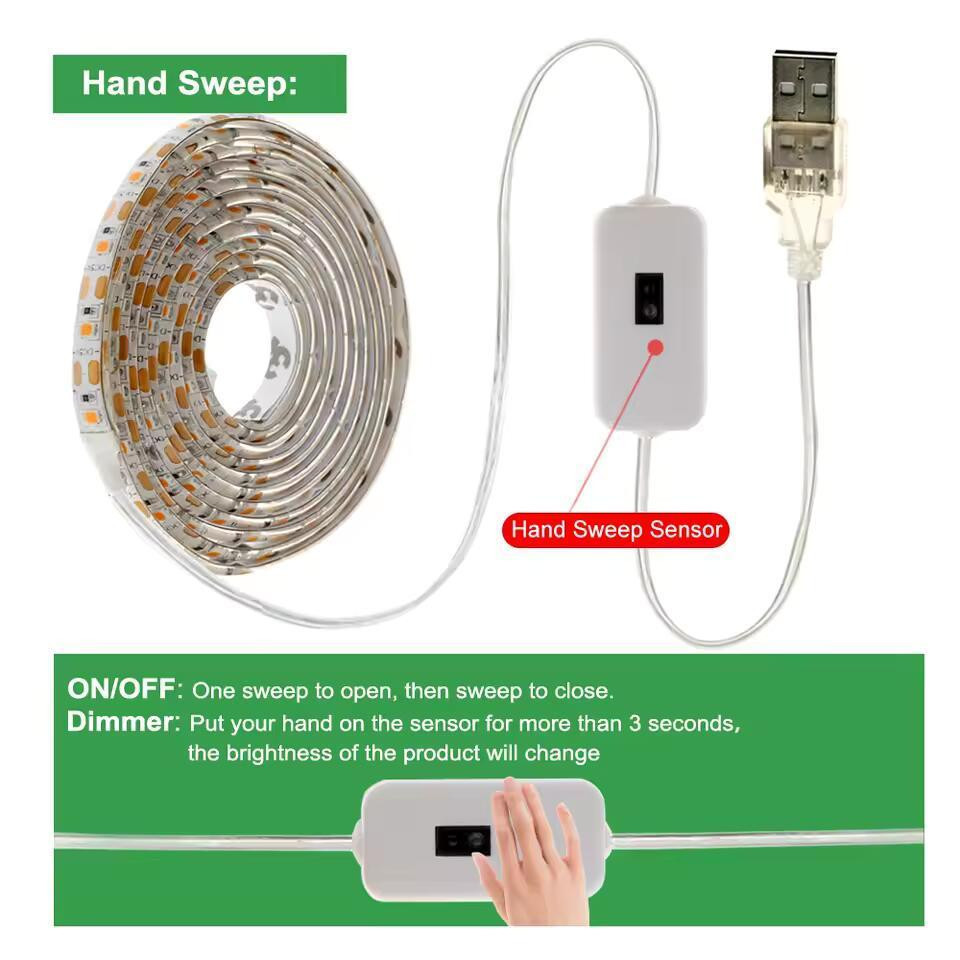 Фітолента LED SMD 2835 2м 120 світлодіодів рожева USB підсвітка для рослин Київ - фото 5