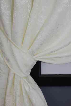 Комплект коротких штор VR-Textil Льон мармур Pavliani № 1172ш Кремовий 130х170 см 2 шт (35-0068) Київ