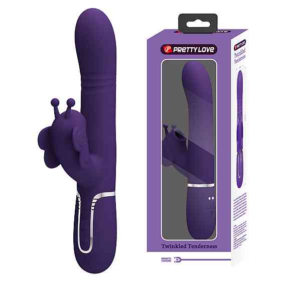 Вібратор-кролик PRETTY LOVE Twinkled Tenderness Purple, силікон, фіолетовий, подвійна стимуляція Sex Aura Київ