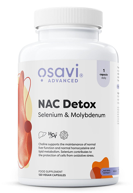 N-ацетилцистеїн (NAC), селен, молібден Osavi NAC Detox, Selenium &amp; Molybdenum Vegan 120 caps Луцьк - фото 1