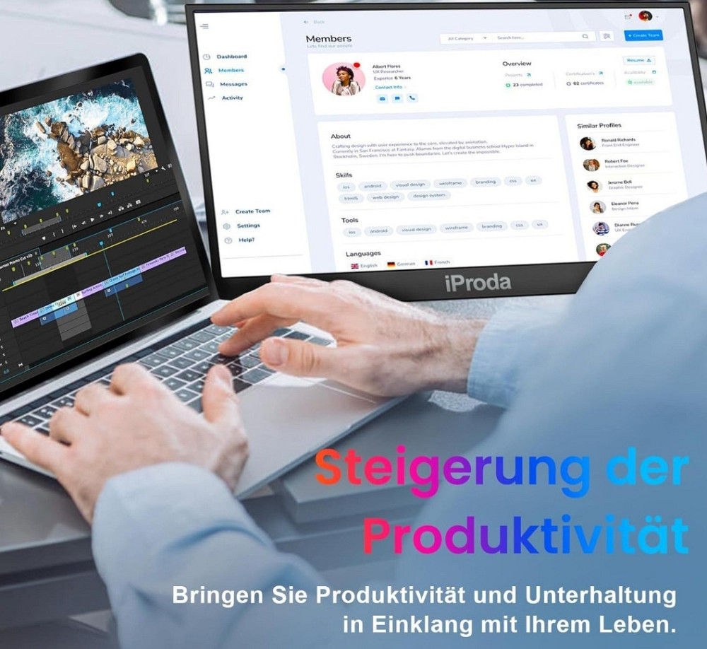 Монітор портативний 18.5" iProda PD182KPN Full HD IPS 120 Гц. Київ - фото 5