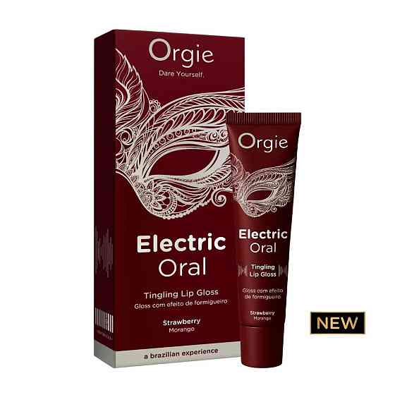 Виброблеск для губ Orgie Electric Oral Lips Gloss Strawberry 10 мл, с эффектом покалывания Sex Aura Киев