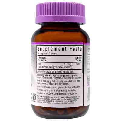 Минералы Bluebonnet Nutrition Хелатное Железо 18мг, Albion, 90 гелевых капсул (BLB-00726) Винница