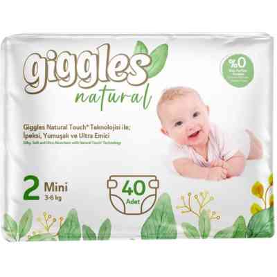 Подгузники Giggles Natural 2 Mini 3-6 кг 40 шт (8680131206384) Винница