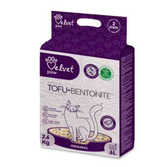 VELVET PAW TOFU Наповнювач для котячих туалетів з бентонітом, оригінальний, гранули 2 мм, 6 л/2,6 кг Киев