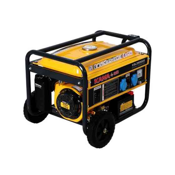 Генератор бензиновый KGL3500CE, 1-фазный 230V, 50Hz, 3.5kVA/2.8kW, бак 15 л, расход 1.3 л/ч, пуск: ручной/стартер, 590х433х430 Киев