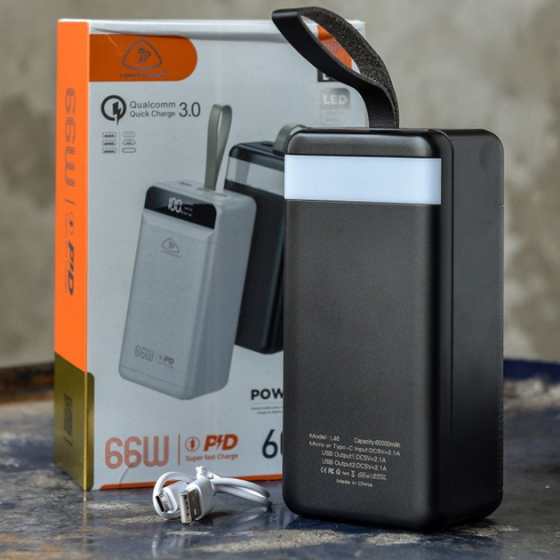 Универсальная зарядная батарея Power Bank LionPatton 60000Mah (Черный) Винница