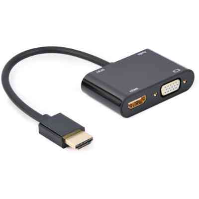 Перехідник Cablexpert HDMI to HDMI/VGA+audio 3.5mm (A-HDMIM-HDMIFVGAF-01) Вінниця