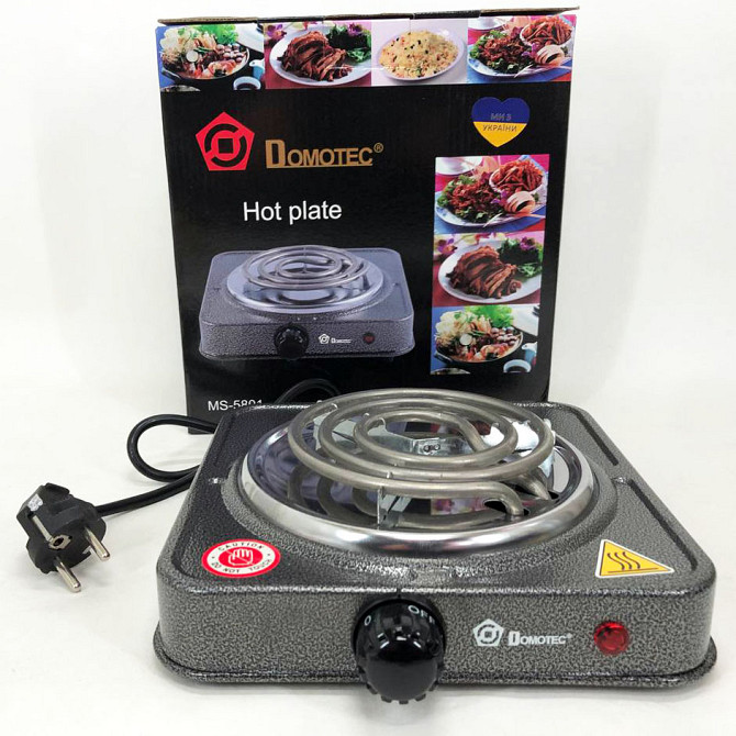 Плита электрическая одинарная Domotec MS-5801 1000 Вт, Плиты настольные для кухни переносные WI-12 Львов - изображение 3