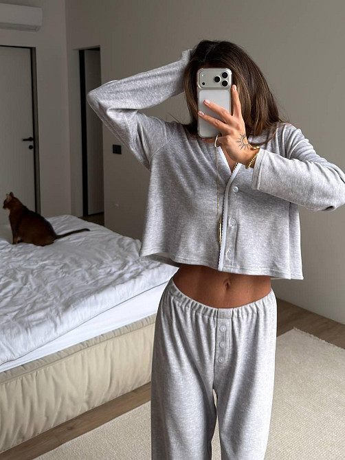 Женский повседневный домашний комплект тройка качественный велюр 46/48 Одесса - изображение 3