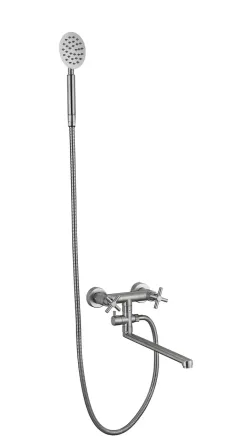 Змішувач для ванни з душовим гарнітуром WEZER VAL6-10 сатин Київ